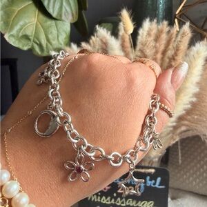 Tiffany & Co RARE Silver 925 Gemstone Nature Flower Moon Butterfly Bracelet